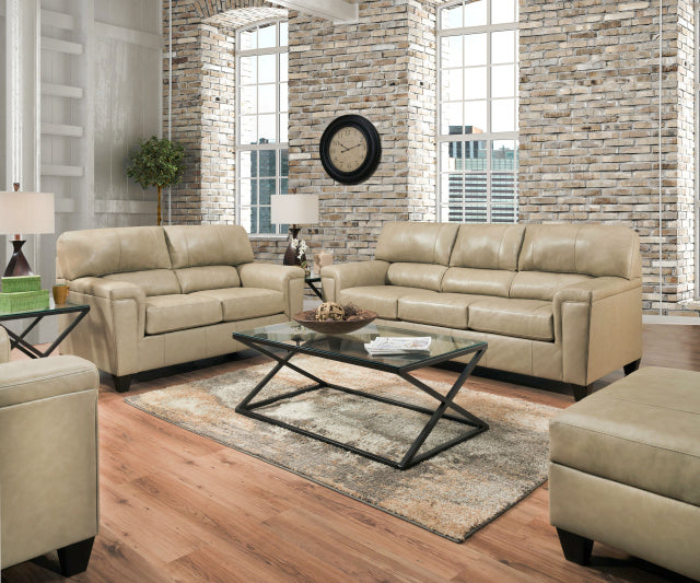 12038 LEATHER Sofa and Love in Putty