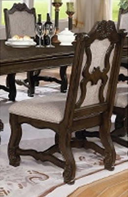 Crown Mark Neo Renaissance Side Chair in Brown (Set of 2)