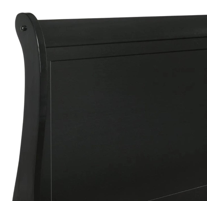 Elements International Louis Philippe Queen Panel Bed in Black