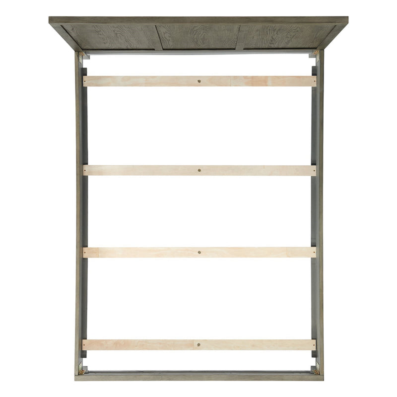 Elements International Versailles Queen Wooden Panel Bed with Low Footboard in Grey