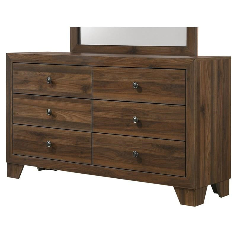 Crown Mark Millie Dresser in Brown Cherry