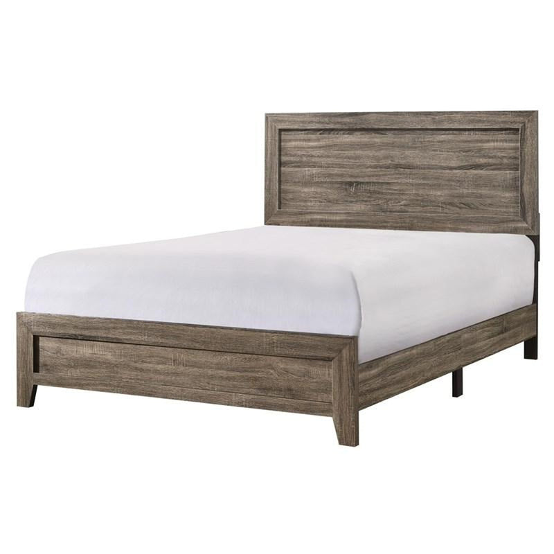 Crown Mark Millie Queen Panel Bed in Grey