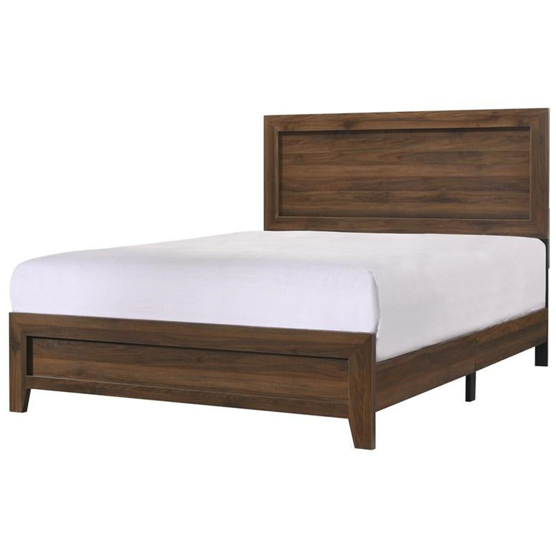 Crown Mark Millie Twin Panel Bed in Brown Cherry