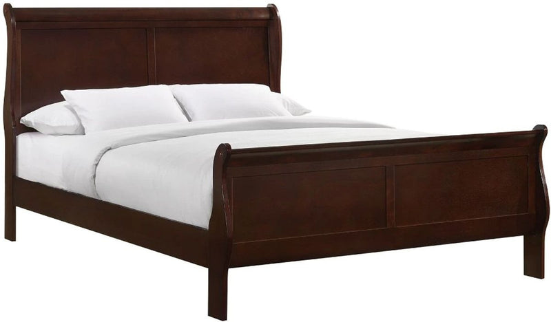 Elements International Louis Philippe Full Panel Bed in Cherry