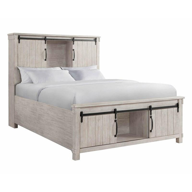 Elements International Scott Queen Platform Storage Bed in White