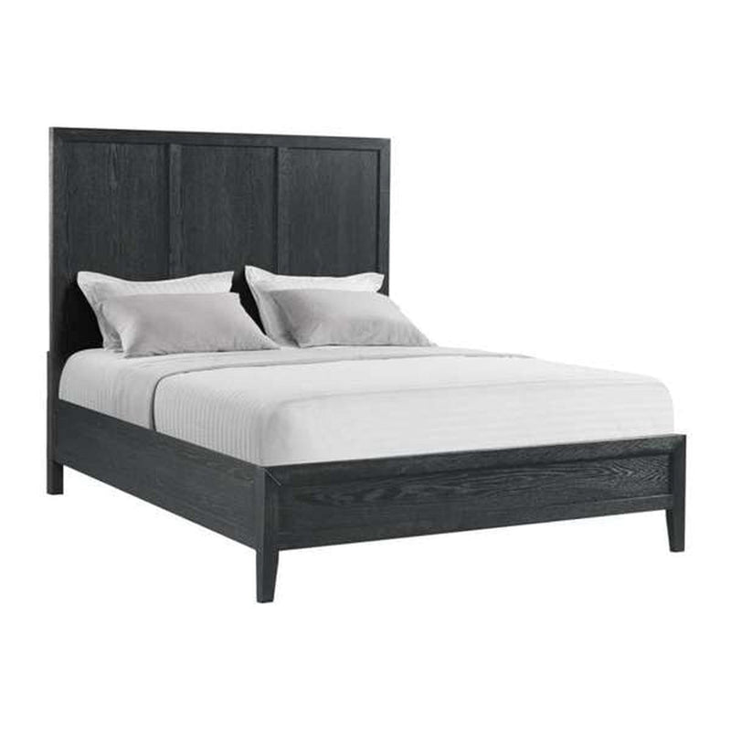 Elements International Versailles Queen Wooden Panel Bed with Low Footboard in Black