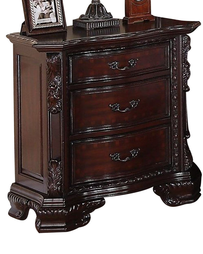 Crown Mark Furniture Sheffield Nightstand in Dark Cherry