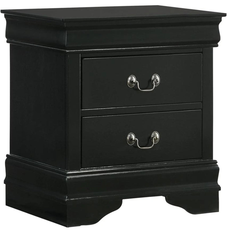 Elements International Louis Philippe Nightstand in Black