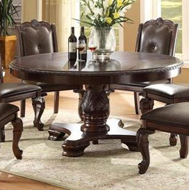 Crown Mark Kiera Round Dining Table in Rich Brown 2150T-60-TOP