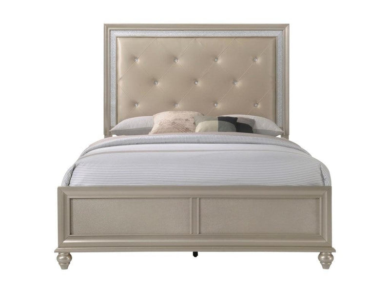 Crown Mark Lila Full Panel Bed in Champagne Faux B4390-F