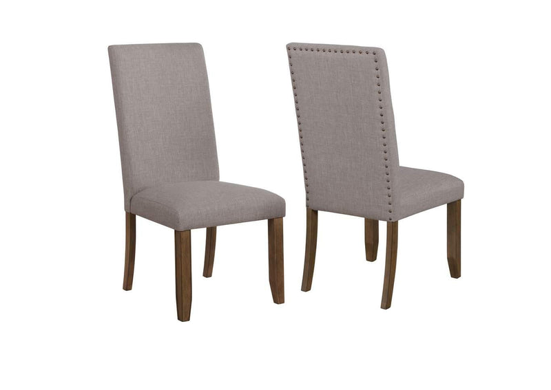 Crown Mark Manning Side Dining Chair in Brown/Grey 2231S-NH (Set of 2)