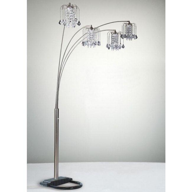 RAIN DROP ARC LAMP 84 H PEWTER