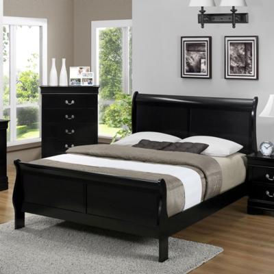 Crown Mark Louis Philip King Sleigh Bed in Black B3950