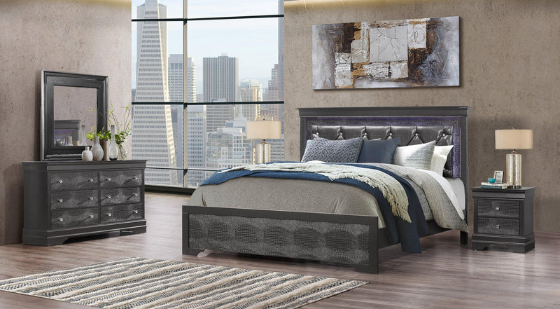 Pompei Grey King 5-Piece Bedroom Set