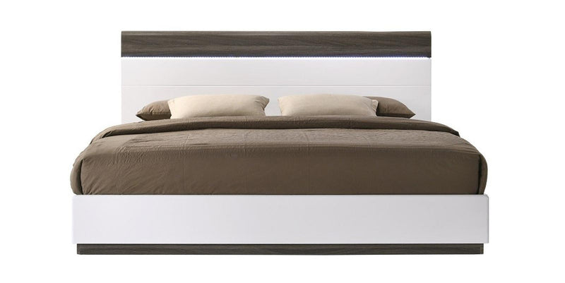 J&M Furniture Sanremo B King Panel Bed in Walnut Veneer