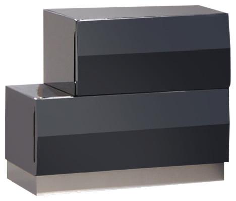 J&M Milan Nightstand Left in Black Lacquer