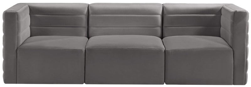 Quincy Grey Velvet Modular Sofa