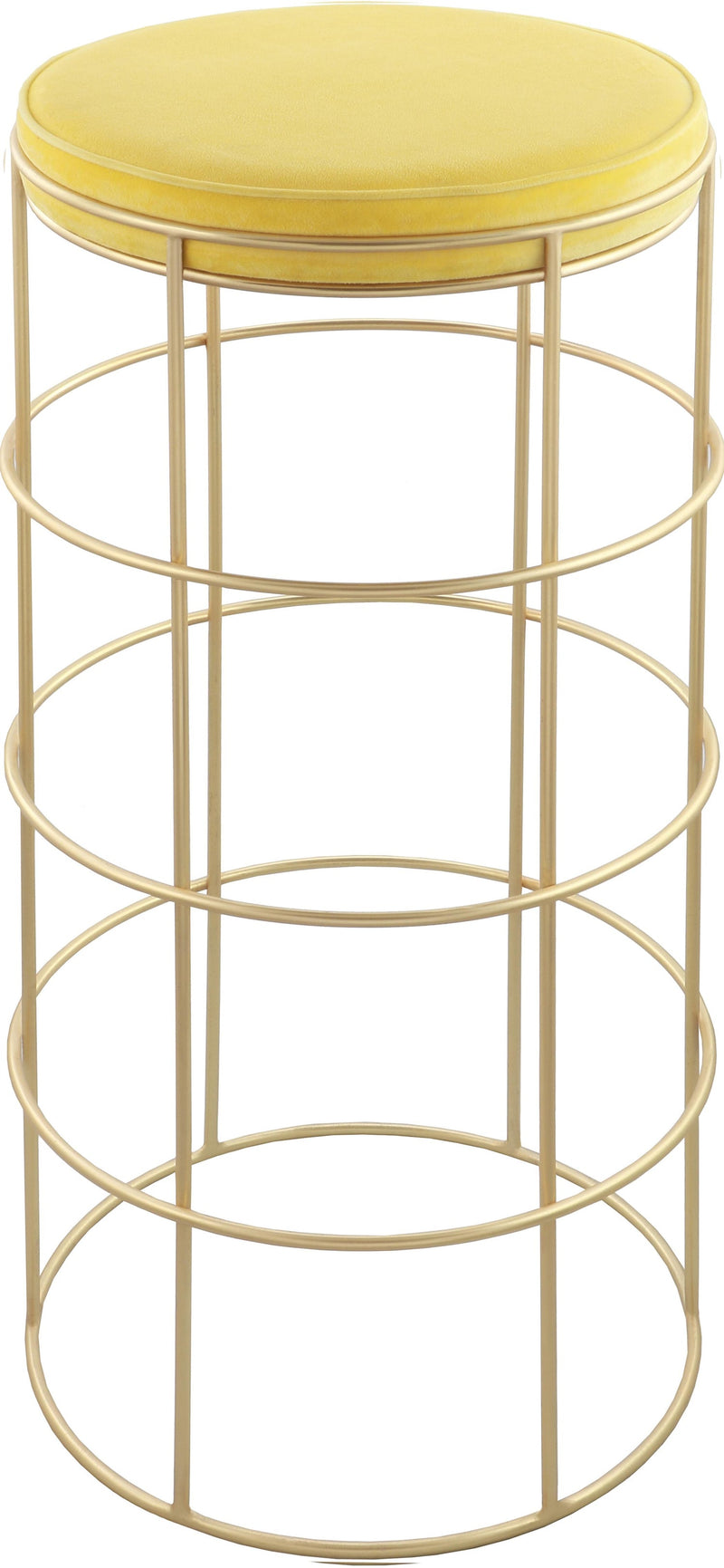 Rebar Yellow Velvet Bar Stool