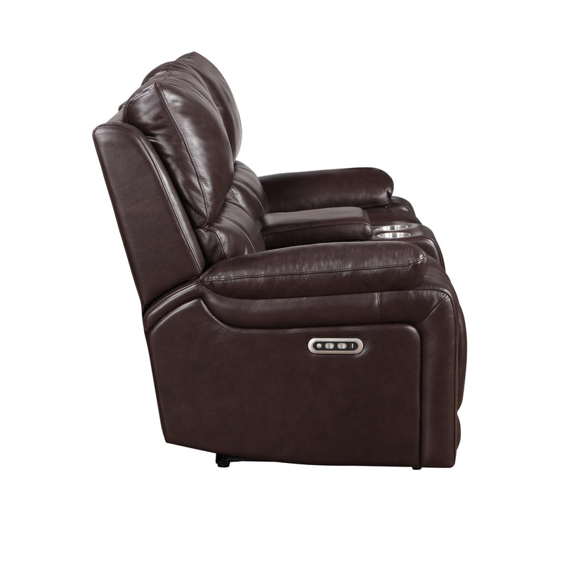 CICERO RECLINING CONSOLE LOVESEAT-BROWN