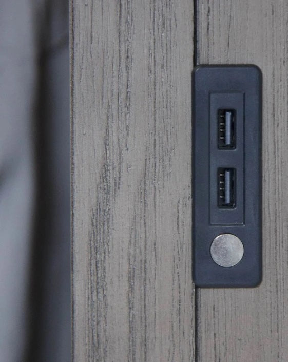 Elements International Kings Court Queen Panel Bed in Grey