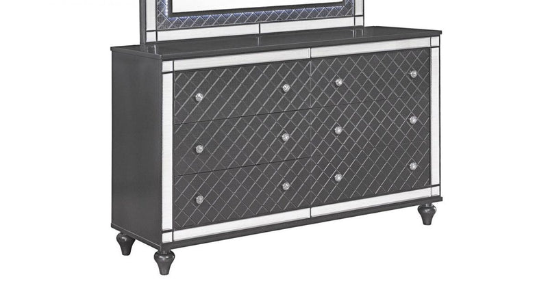 Crown Mark Refino 6 Drawers Dresser in Gray