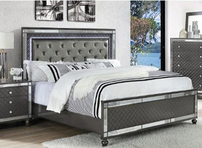 Crown Mark Refino King Panel Bed in Gray B1670-K
