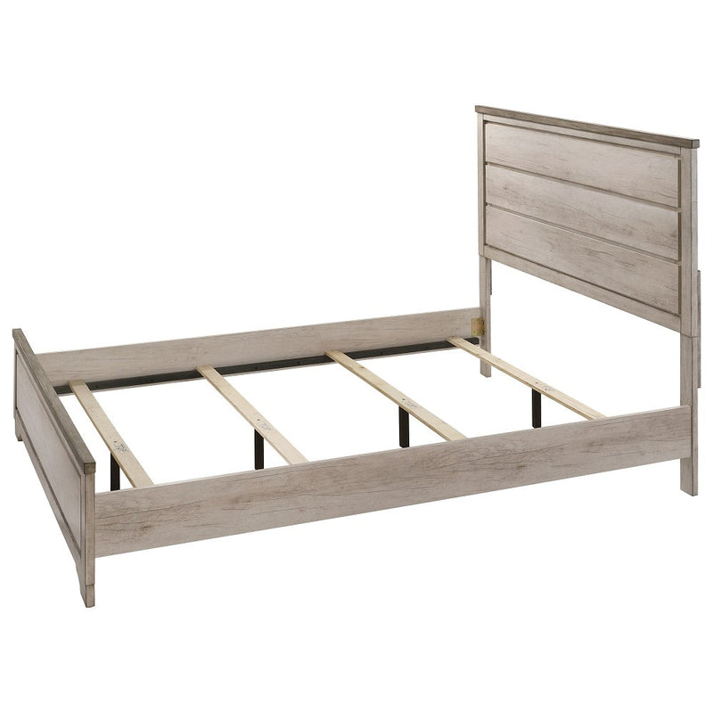 Crown Mark Patterson Queen Panel Bed in Driftwood Grey