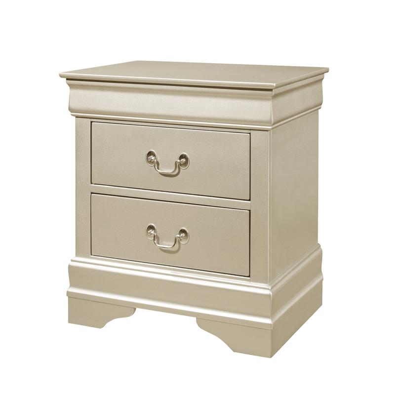 Crown Mark Louis Philip Nightstand in Champagne
