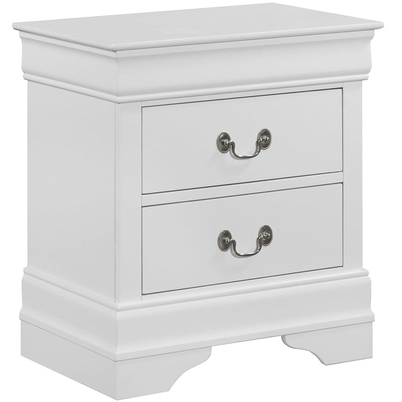 Crown Mark Louis Philip Nightstand in White