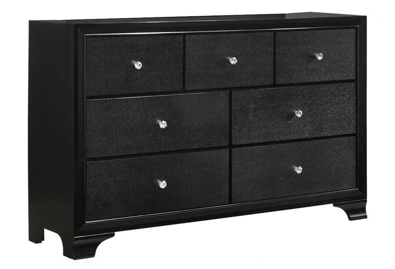 Crown Mark Micah 7 Drawers Dresser in Black