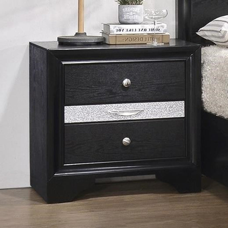Crown Mark Regata Nightstand in Black