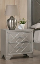 Crown Mark Phoebe Nightstand in Silver