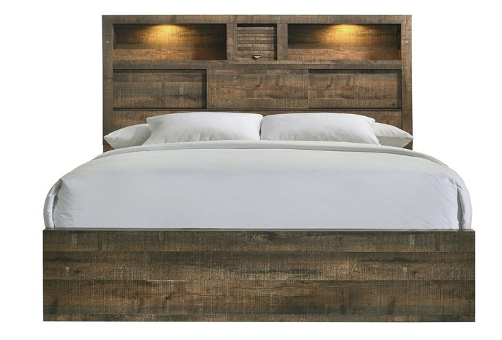 Elements International Bailey Twin Music Bed in Warm Walnut BY520TB