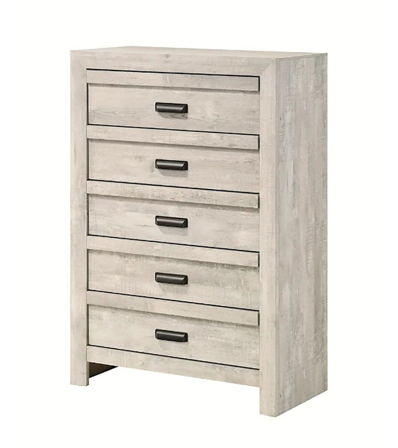 Crown Mark Furniture Valor 5 Drawer Chest in Gray