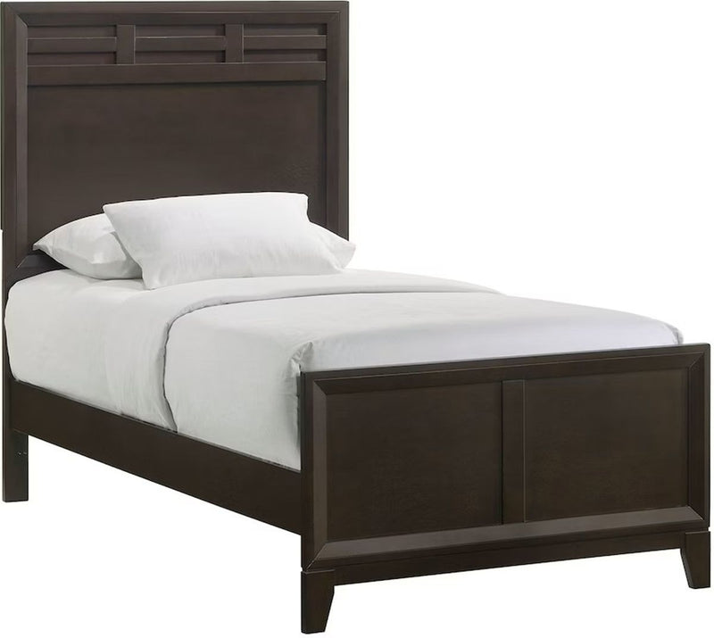 Elements International Beaumont Twin Panel Bed in Merlot