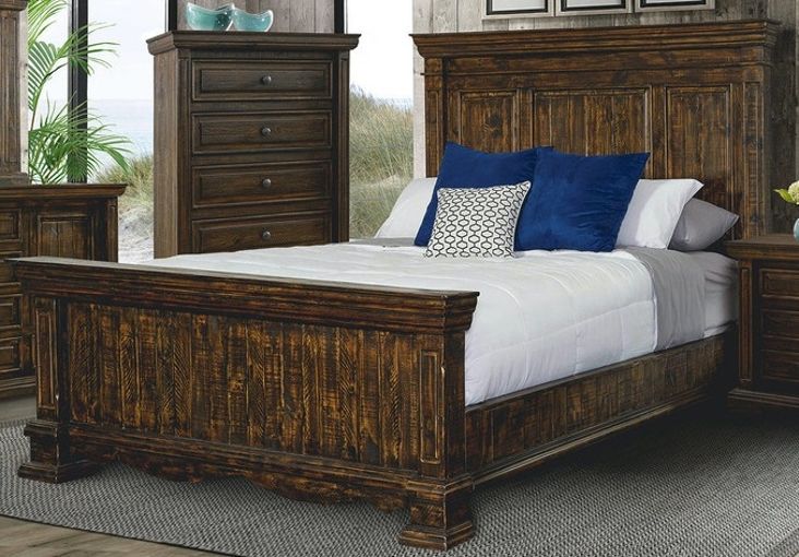 Elements International Condesa Tobacco King Panel Bed in Brown