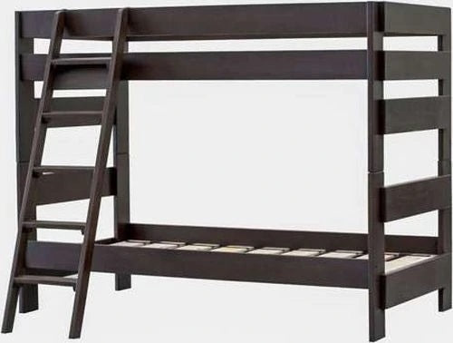 Elements International Cali Kids Twin over Twin Bunk Bed with Ladder in Brown