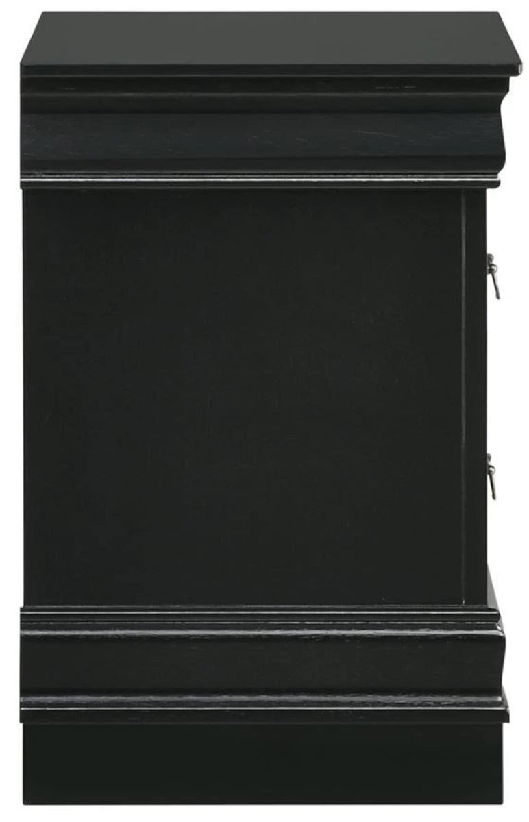 Elements International Louis Philippe Nightstand in Black