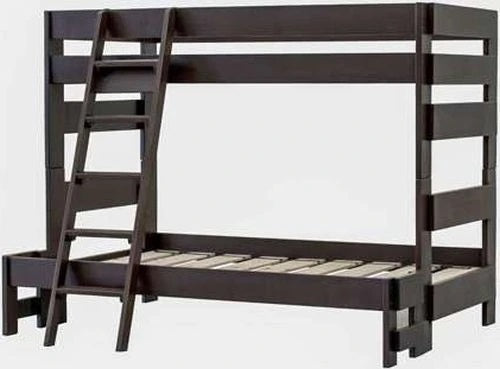 Elements International Cali Kids Twin over Full Bunk Bed with Ladder in Brown