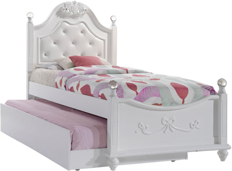Elements International Alana Twin Bed in White Lacquer