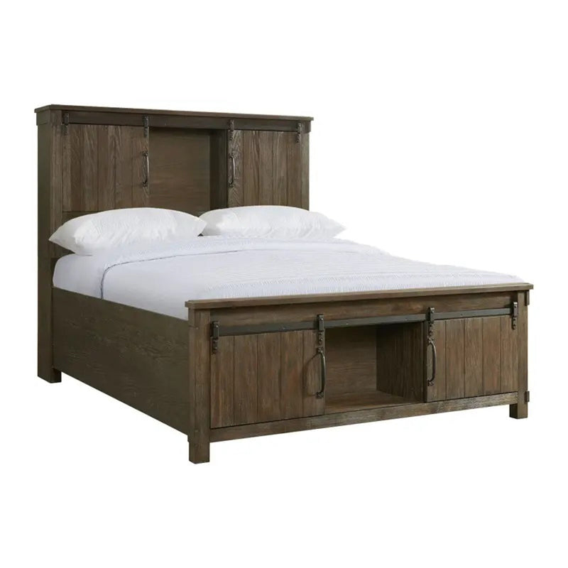 Elements International Scott Queen Platform Storage Bed in Dark