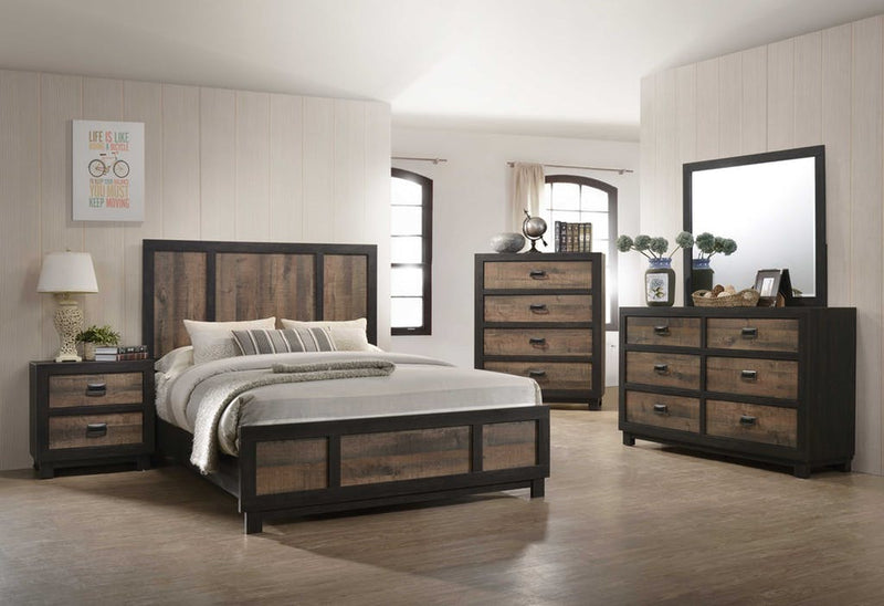 Elements International Harlington Full Bed in Rustic Gray