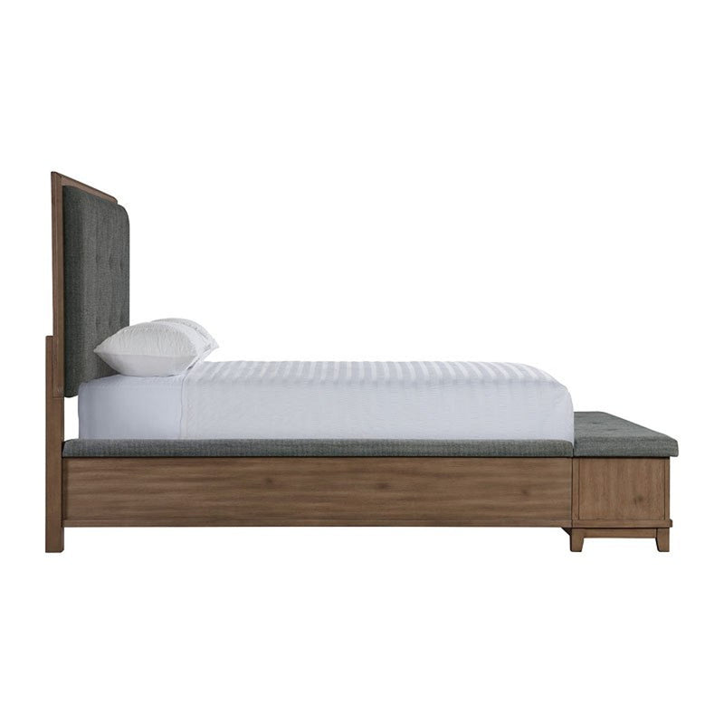 Elements International Jolene Queen Storage Bed in Grey