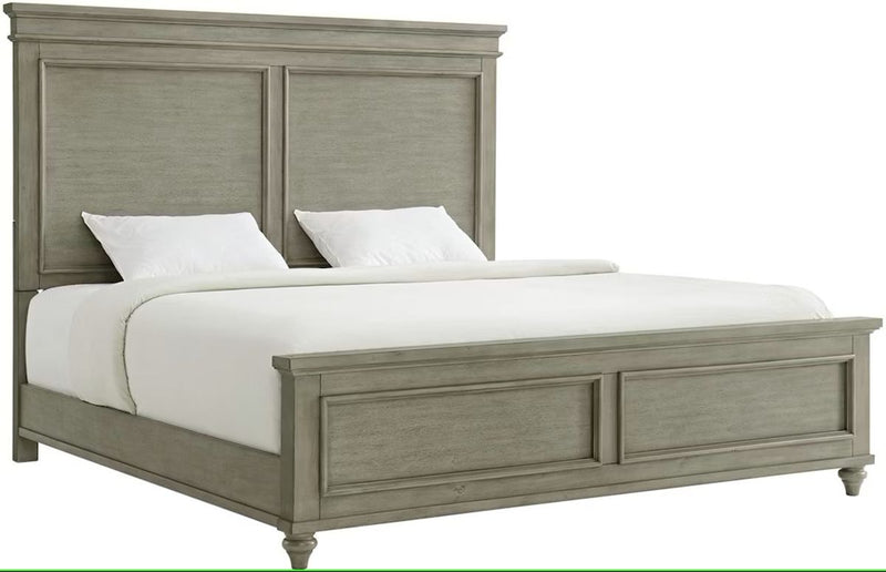 Elements International Kendari King Panel Bed in Grey