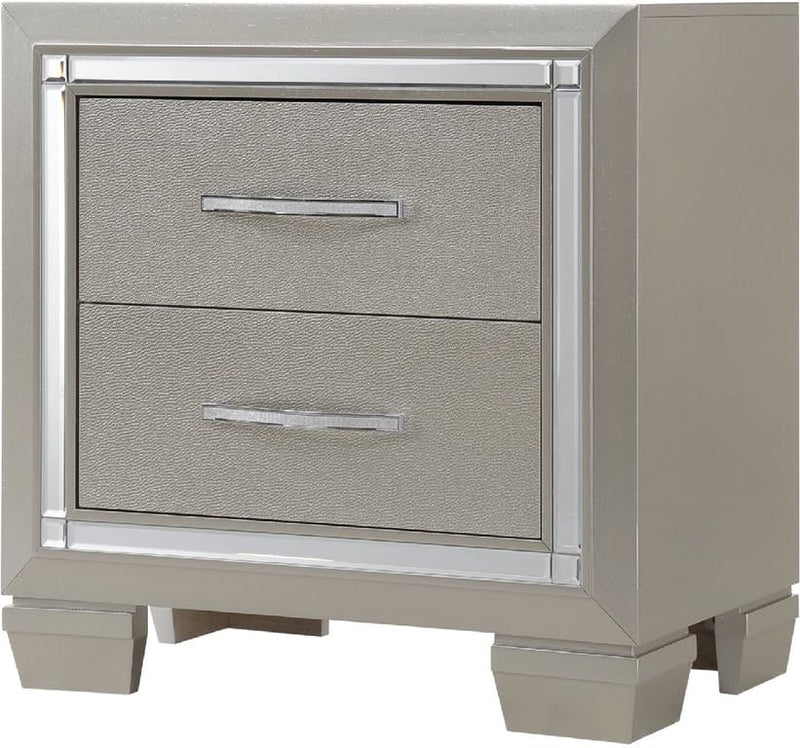 Elements International Platinum Night Stand in Golden Champagne