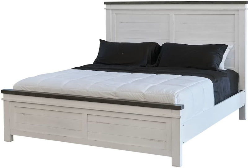 Elements International Madison King Panel Bed in White