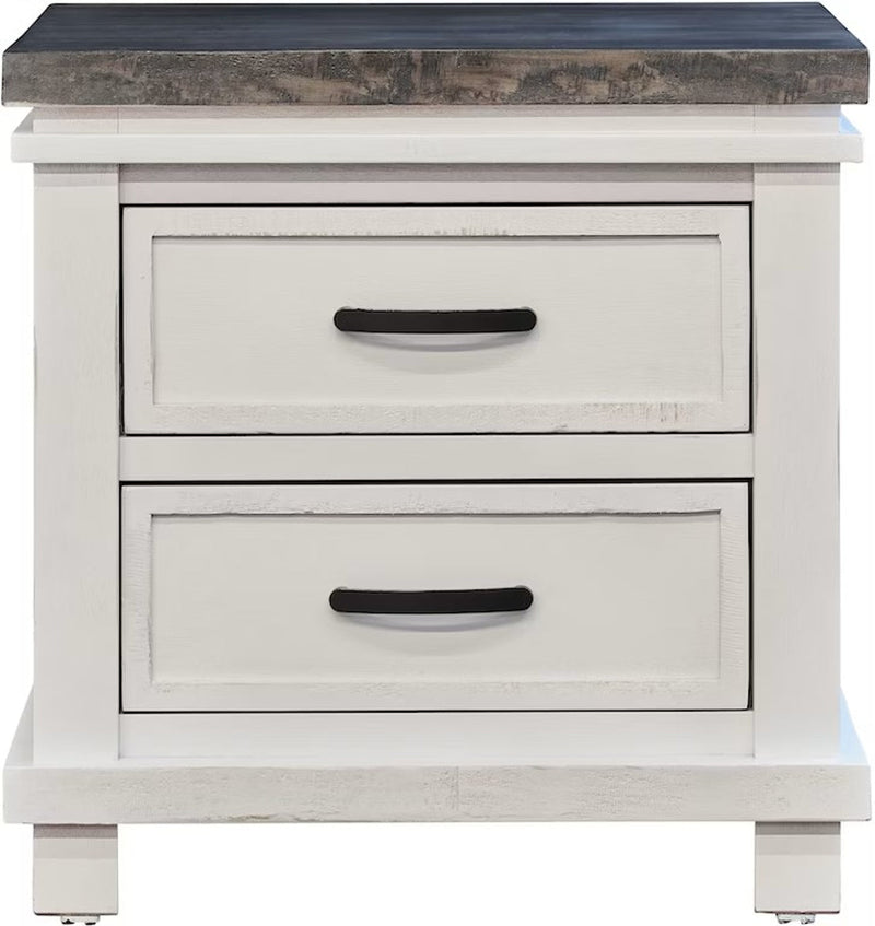 Elements International Madison Nightstand in White