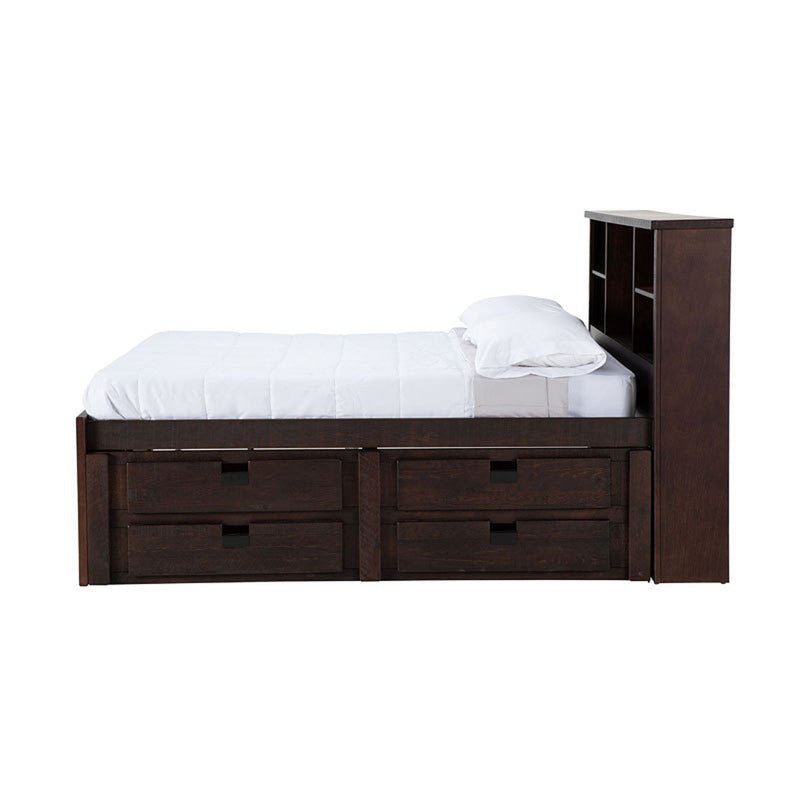 Elements International Vista Captain Bed Twin Storage Bed in Brown