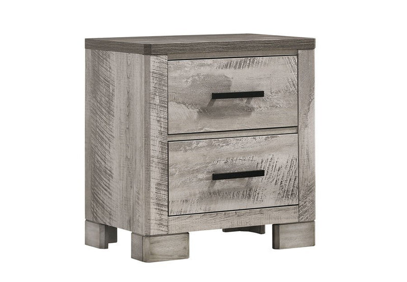 Elements International Millers Cove 2 Drawer Nightstand in Gray