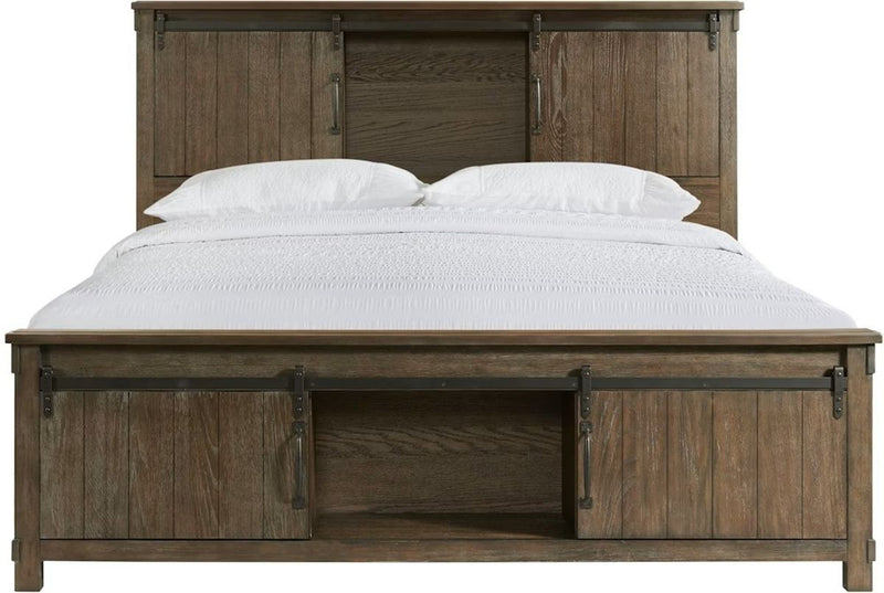 Elements International Scott Queen Platform Storage Bed in Dark